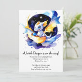 Dragon-Adorned Baby-Dusche Ansammlung Einladung (Stehend Vorderseite)