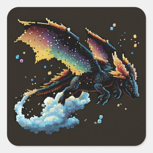 Dragon Air Elemental Quadratischer Aufkleber (Vorderseite)