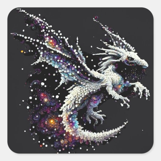 Dragon Air Elemental Quadratischer Aufkleber (Vorderseite)