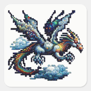 Dragon Air Elemental Quadratischer Aufkleber