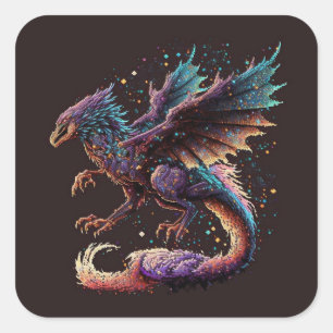 Dragon Air Elemental Square Sticker