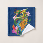 Dragon an Koi Badhandtuch Set (Waschlappen)
