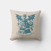 Dragon and Books Fantasy Reader Kissen (Vorderseite)