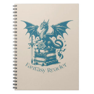 Dragon and Books Fantasy Reader Notizblock