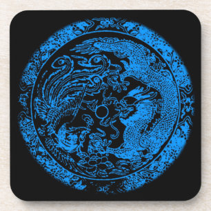 Dragon and Phoenix Cork Coaster Untersetzer