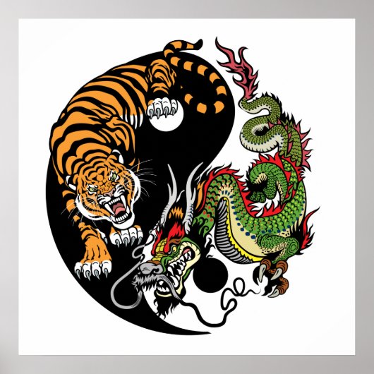 dragon and tiger yin yang poster (Vorne)