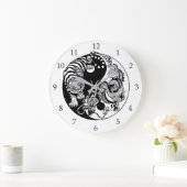 dragon and tiger yin yang symbol große wanduhr (Zuhause)