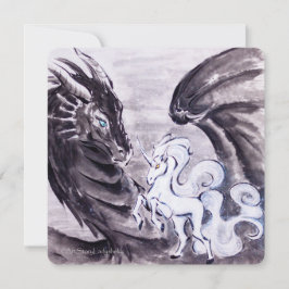 Dragon and Unicorn // Courship Feiertagskarte