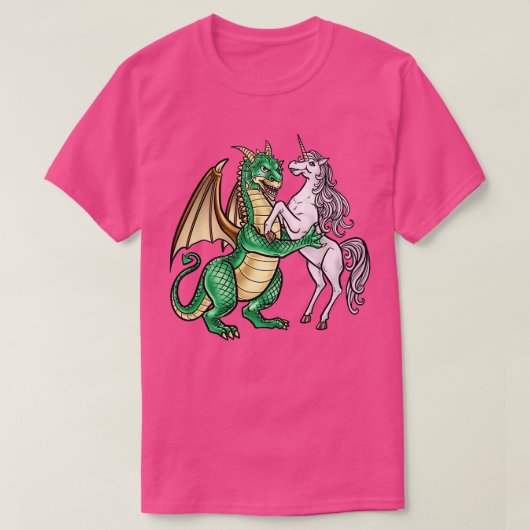 Dragon and Unicorn Dancing walzer music creature T-Shirt (Design vorne)