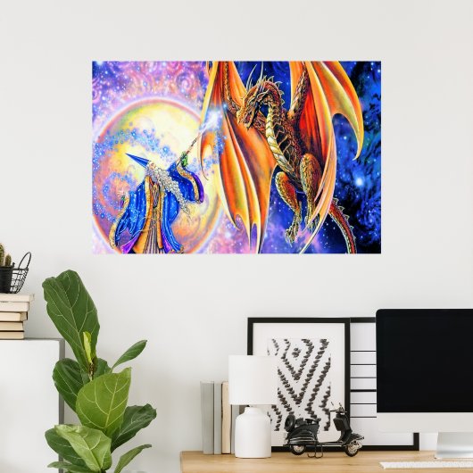 Dragon and Wizard Poster (Heimbüro)