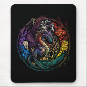 Dragon Animal Portrait Gestaltete Glas Wildlife Fr Mousepad (Vorne)