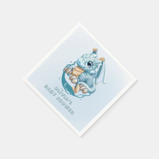 Dragon Aquamarine Astroid Boy Baby Dusche Serviette (Ecke)