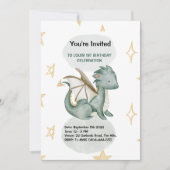 Dragon Aquarellgeburt Einladung (Vorderseite)