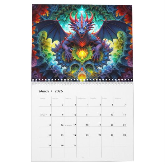 Dragon Art Calendar 2026 Kalender (Mär 2026)