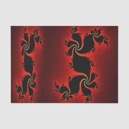 Dragon Art Design Deep Red Fraktal Seidenpapier (Vorderseite)