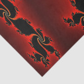 Dragon Art Design Deep Red Fraktal Seidenpapier (Ausschnitt)