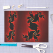 Dragon Art Design Deep Red Fraktal Seidenpapier (Handwerk)