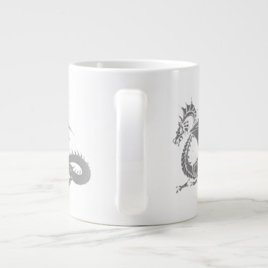 Dragon Art/Grau Jumbo-Tasse (Rückseite)