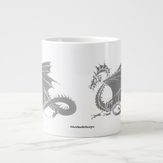 Dragon Art/Grau Jumbo-Tasse (Vorderseite)