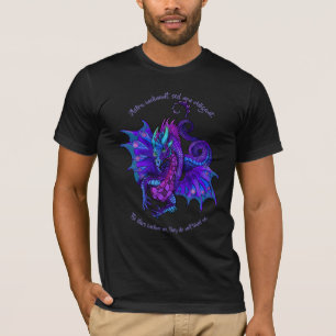Dragon Art Nouveau Style Blau und Lila T-Shirt