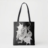 Dragon Art Nouveau Style Ink zeichnend Tasche (Vorderseite)