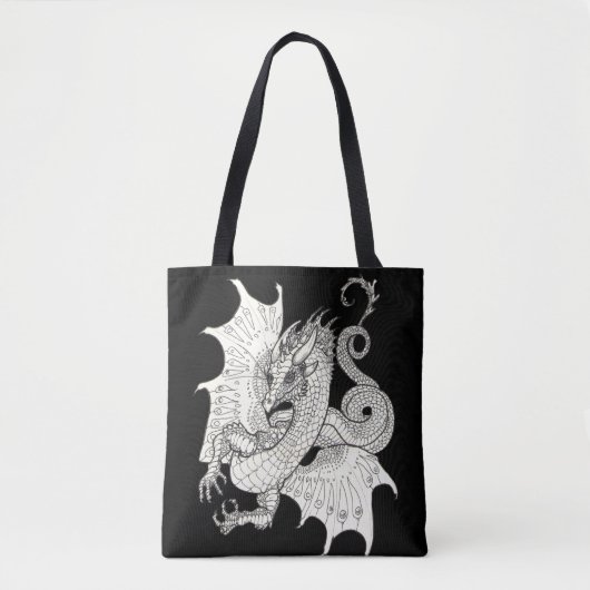 Dragon Art Nouveau Style Ink zeichnend Tasche (Vorderseite)