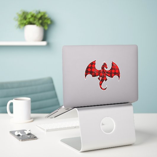 Dragon Aufkleber (Laptop auf Schreibtisch)