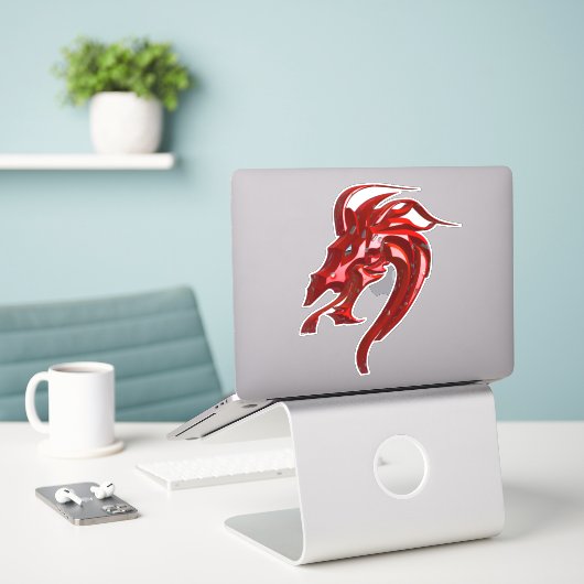 Dragon Aufkleber (Laptop auf Schreibtisch)