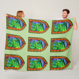 Dragon aus verkettetem Glas Fleecedecke