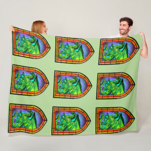 Dragon aus verkettetem Glas Fleecedecke