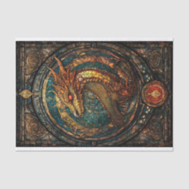 Dragon aus verkettetem Glas Seidenpapier