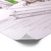 Dragon Baby Bibliophile Book Lover Librarary Poster (Ecke)