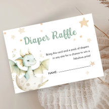 Dragon Baby Dusche Niedlich Green Diaper Raffle