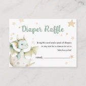 Dragon Baby Dusche Niedlich Green Diaper Raffle Begleitkarte (Vorderseite)