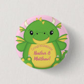 Dragon Baby Dusche Pink Button (Vorderseite)