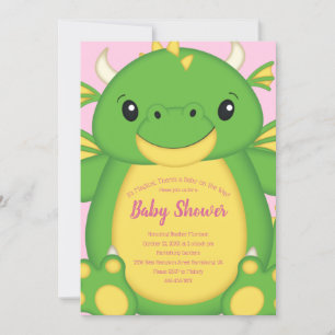 Dragon Baby Dusche Pink Einladung