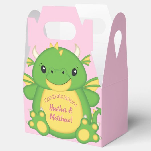 Dragon Baby Dusche Pink Geschenkschachtel (Geöffnet)