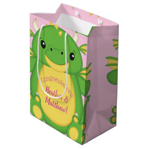 Dragon Baby Dusche Pink Mittlere Geschenktüte