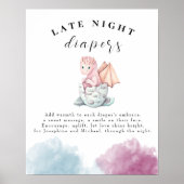 Dragon Baby Dusche Spate Night Diapers Poster (Vorne)