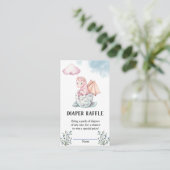 Dragon Baby Dusche Windeln Raffel Begleitkarte (Stehend Vorderseite)
