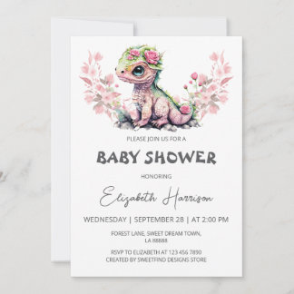 Dragon Baby Girl Shower Einladung
