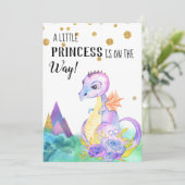 *~* Dragon Baby Girl Shower Einladung (Stehend Vorderseite)