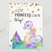 *~* Dragon Baby Girl Shower Einladung (Vorne/Hinten)