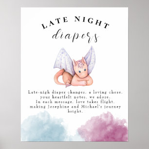 Dragon Baby Shooter Spate Night Diapers Poster