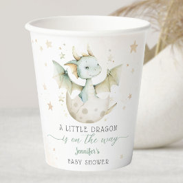 Dragon Baby Showdusche Niedlich Boy Green Paper Cu Pappbecher