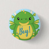 Dragon Baby Shower Blue Button (Vorderseite)
