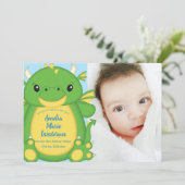 Dragon Baby Shower Blue Einladung (Stehend Vorderseite)