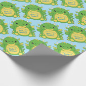 Dragon Baby Shower Blue Geschenkpapier (Ecke)