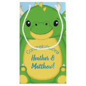 Dragon Baby Shower Blue Kleine Geschenktüte (Rückseite)