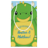 Dragon Baby Shower Blue Kleine Geschenktüte (Vorderseite)